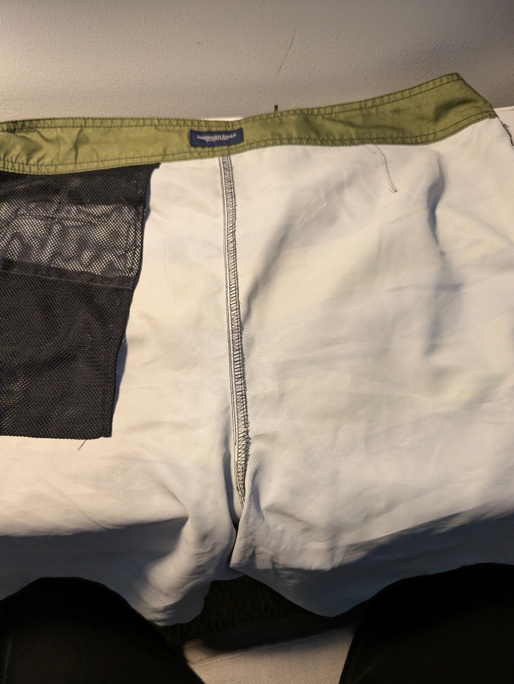American Eagle Men’s Board Shorts Large Tiger Camo Green Gray Orange Piping - Picture 10 of 11